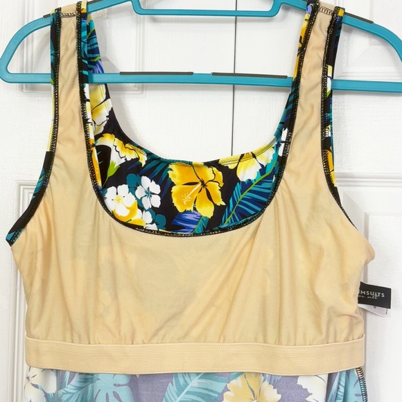 NWT Swimsuits for All Tropical Floral Print Tankini Swim Top 18 - Picture 11 of 16